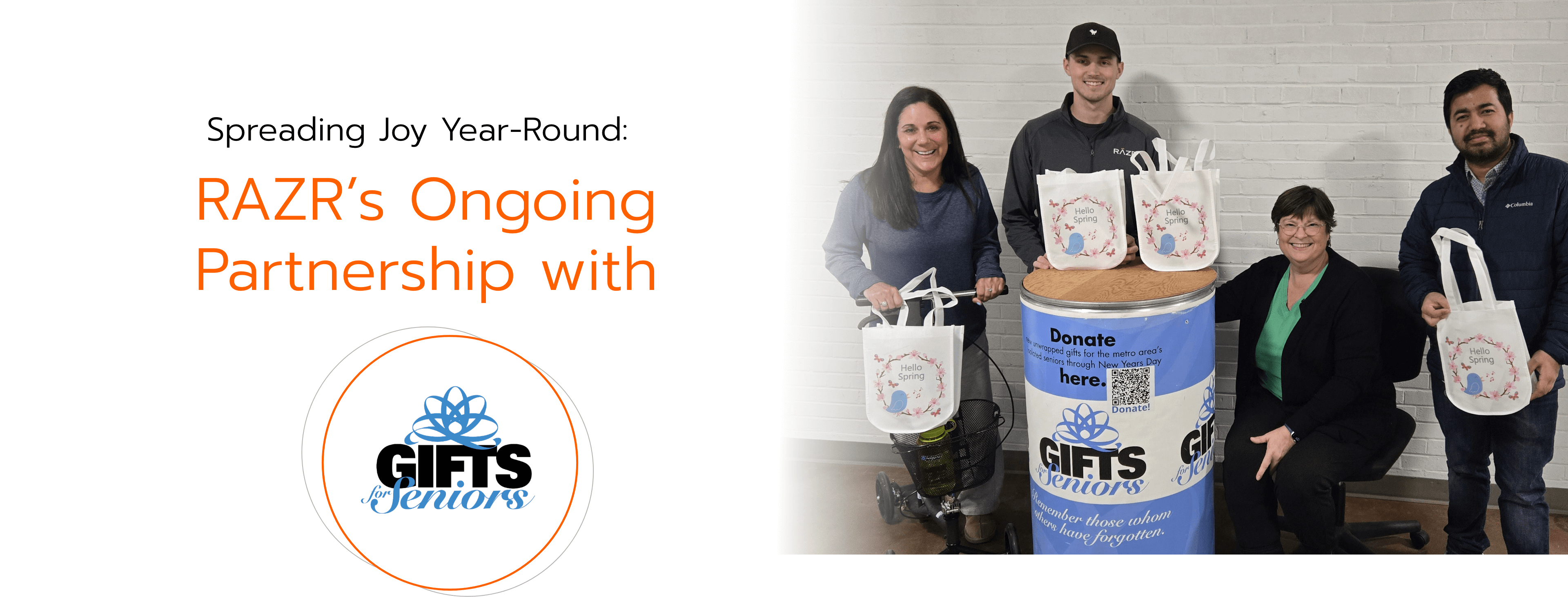 Spreading Joy Year-Round: RAAZR's Ongoing Partnership with Gifts with Seniors